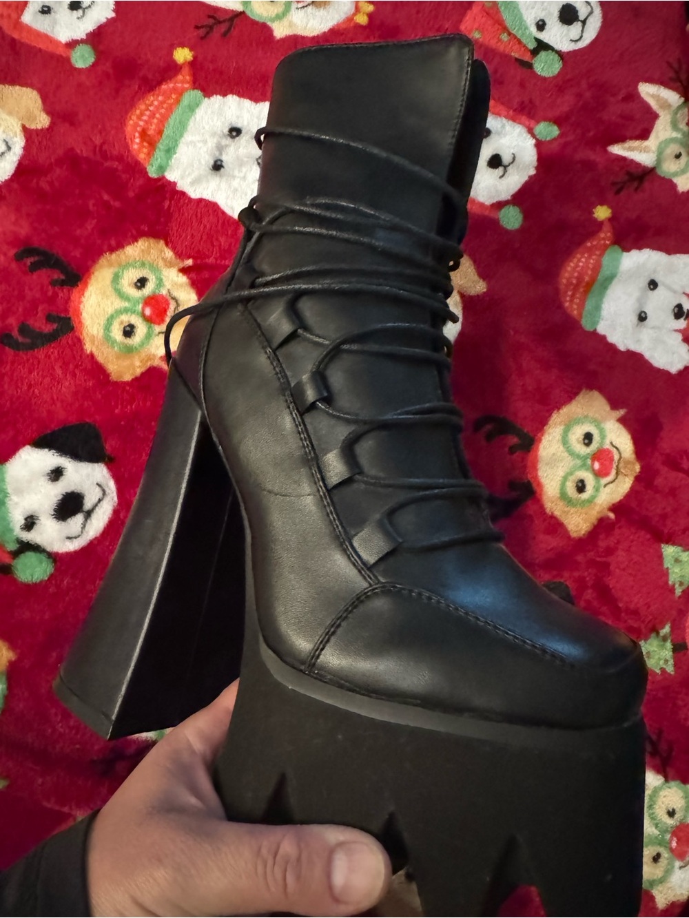 Lamoda Black Platform Lace-Up Ankle Boots - Fashion Women's Shoes